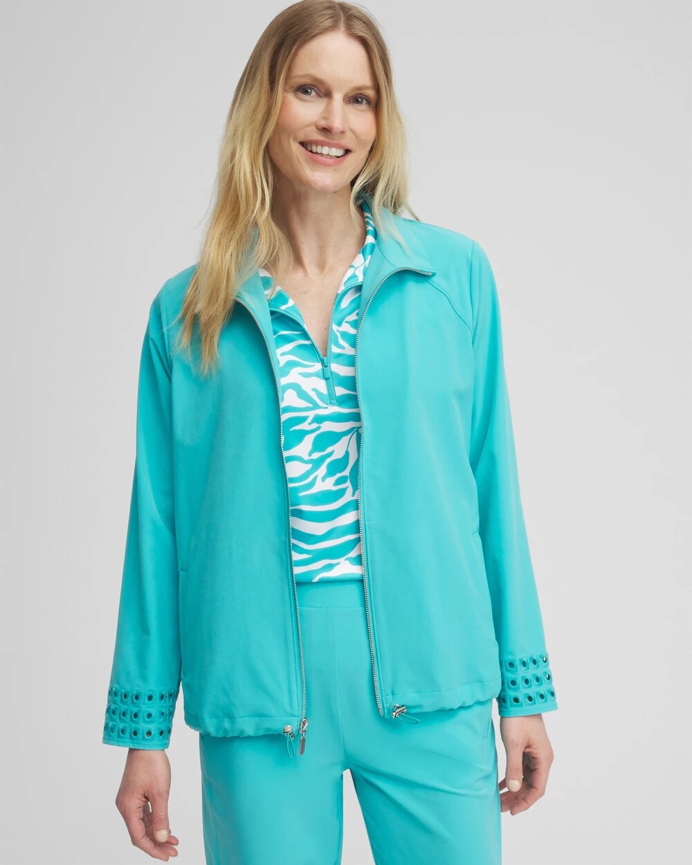 Zenergy® UPF Embroidered Eyelet Jacket | Chico's Zenergy® UPF Embroidered Eyelet Jacket | Chico's